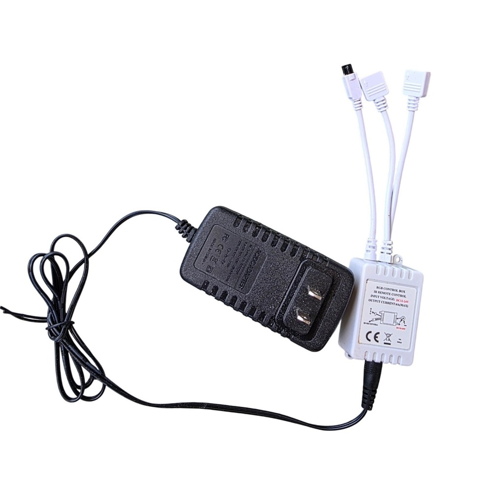 RGB LED Strip‎ Light Controller IR Remote Control Box & 12V 2A Power Adapter E3